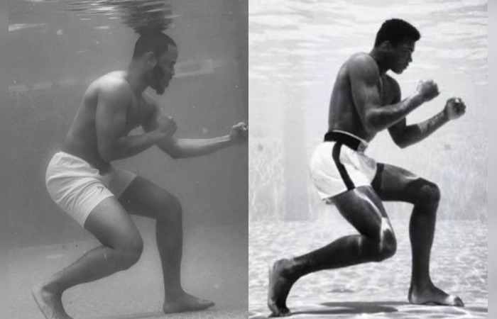 BBNaija: Muhammed Ali's underwater pose recreated by Ozo